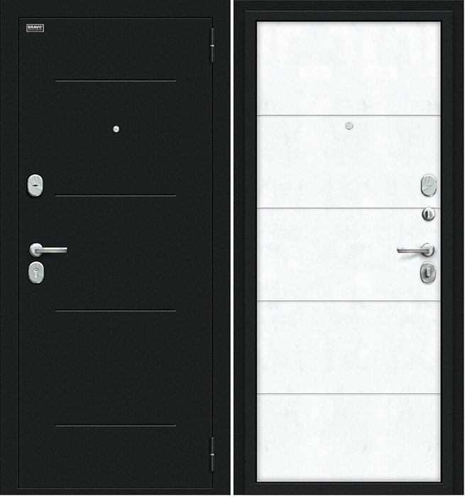 Входная Дверь Граффити-1 Букле черное/Snow Art, входные двери Браво купить - фото 21795