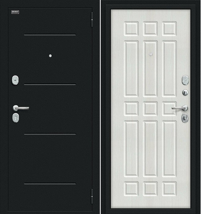 Мило Букле черное/Bianco Veralinga, двери Браво металлические входные - фото 21815