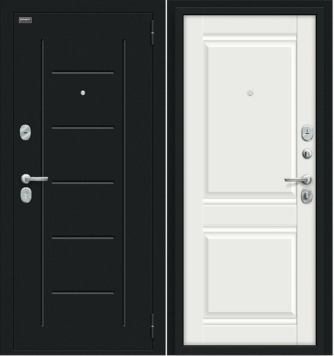 Некст Kale Букле черное/Off-white, входные двери Браво белые - фото 21831
